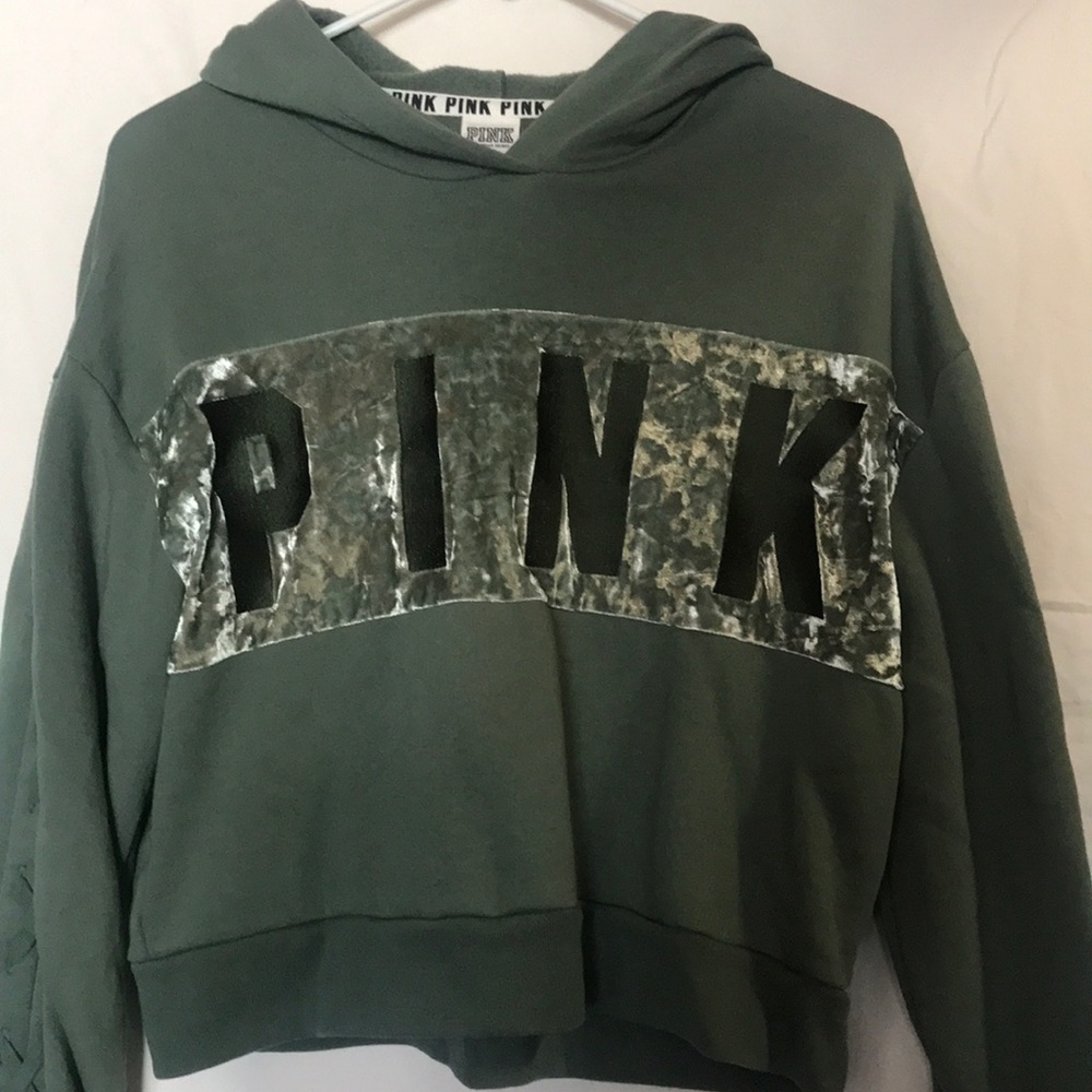Victoria’s Secret Pink crop velvet hoodie